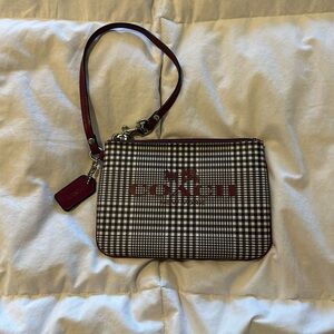 Coach Peyton Glenn Plaid Wristlet